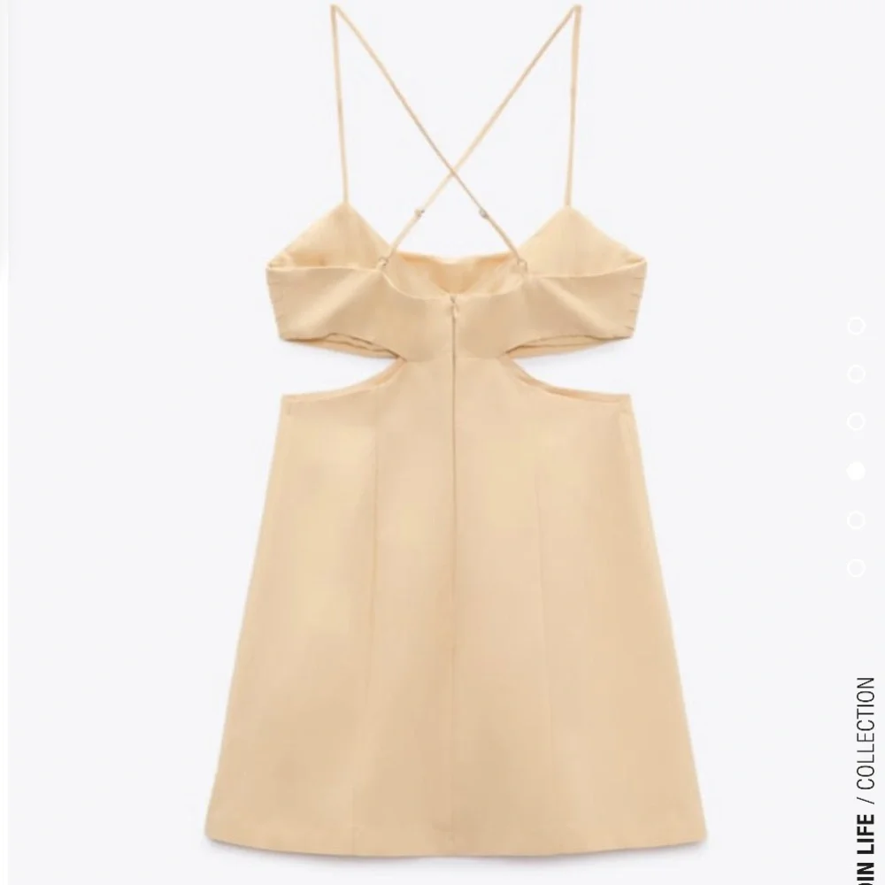 Cut out linen blend dress - Picture 6 of 7